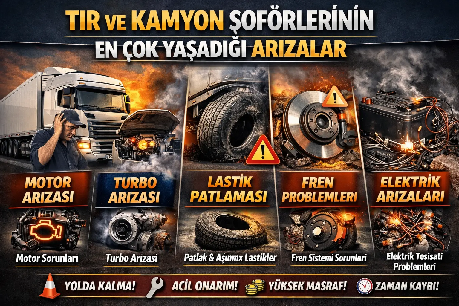 T�r ve Kamyon �of�rlerinin En �ok Ya�ad��� Ar�zalar